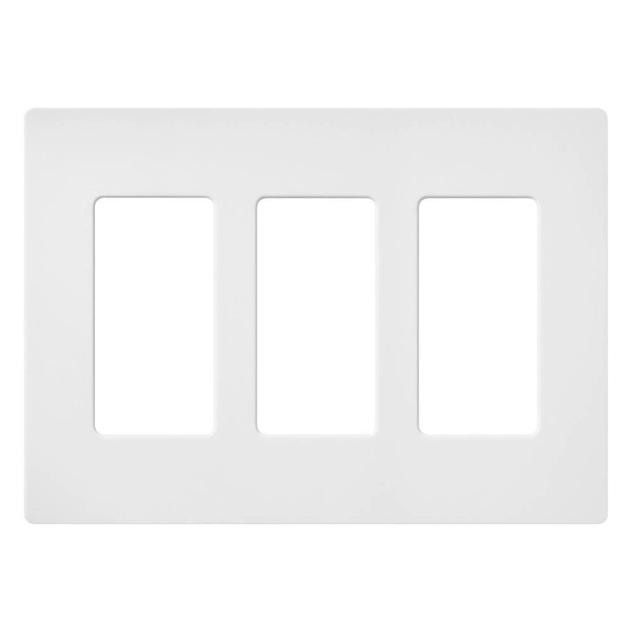 Lutron Claro 3-Gang Wallplate, Satin Finish, Snow, SC-3-SW