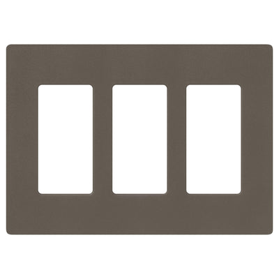 Lutron Claro 3-Gang Wallplate, Satin Finish, Truffle, SC-3-TF