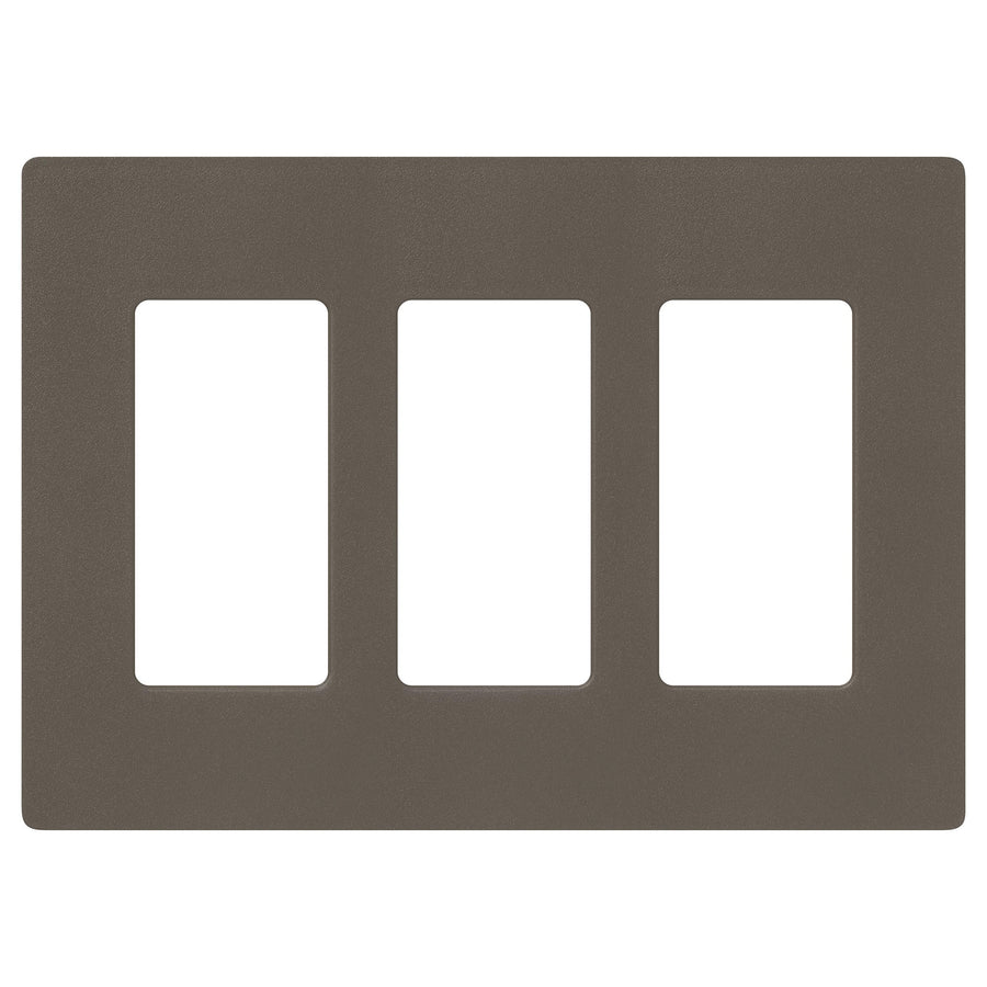 Lutron Claro 3-Gang Wallplate, Satin Finish, Truffle, SC-3-TF