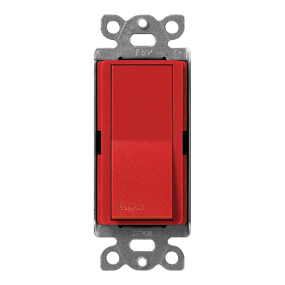 Lutron Claro 3-Way On/Off Rocker Switch, 15A, Signal Red, SC-3PS-SR