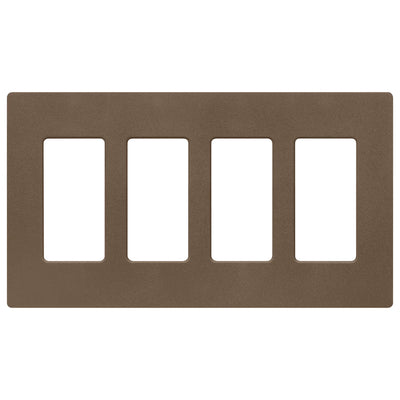 Lutron Claro Wallplate, 4-Gang, Satin Finish, Espresso, SC-4-EP