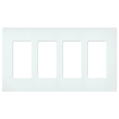 Lutron Claro Wallplate, 4-Gang, Satin Finish, Glacier White, SC-4-GL