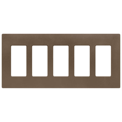 Lutron Claro Wallplate, 5-Gang, Satin Finish, Espresso, SC-5-EP