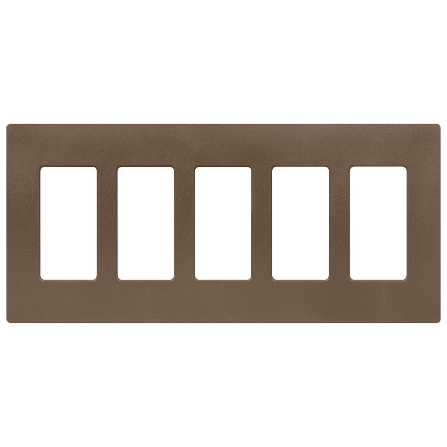Lutron Claro Wallplate, 5-Gang, Satin Finish, Espresso, SC-5-EP