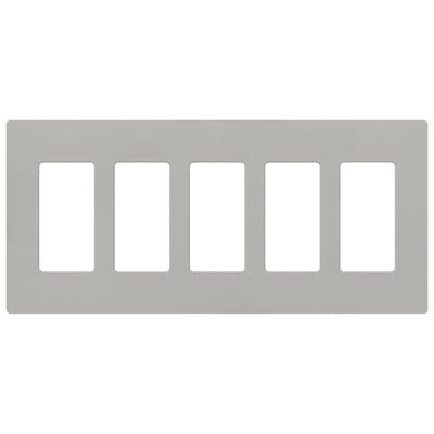 Lutron Claro Wallplate, 5-Gang, Satin Finish, Pebble, SC-5-PB