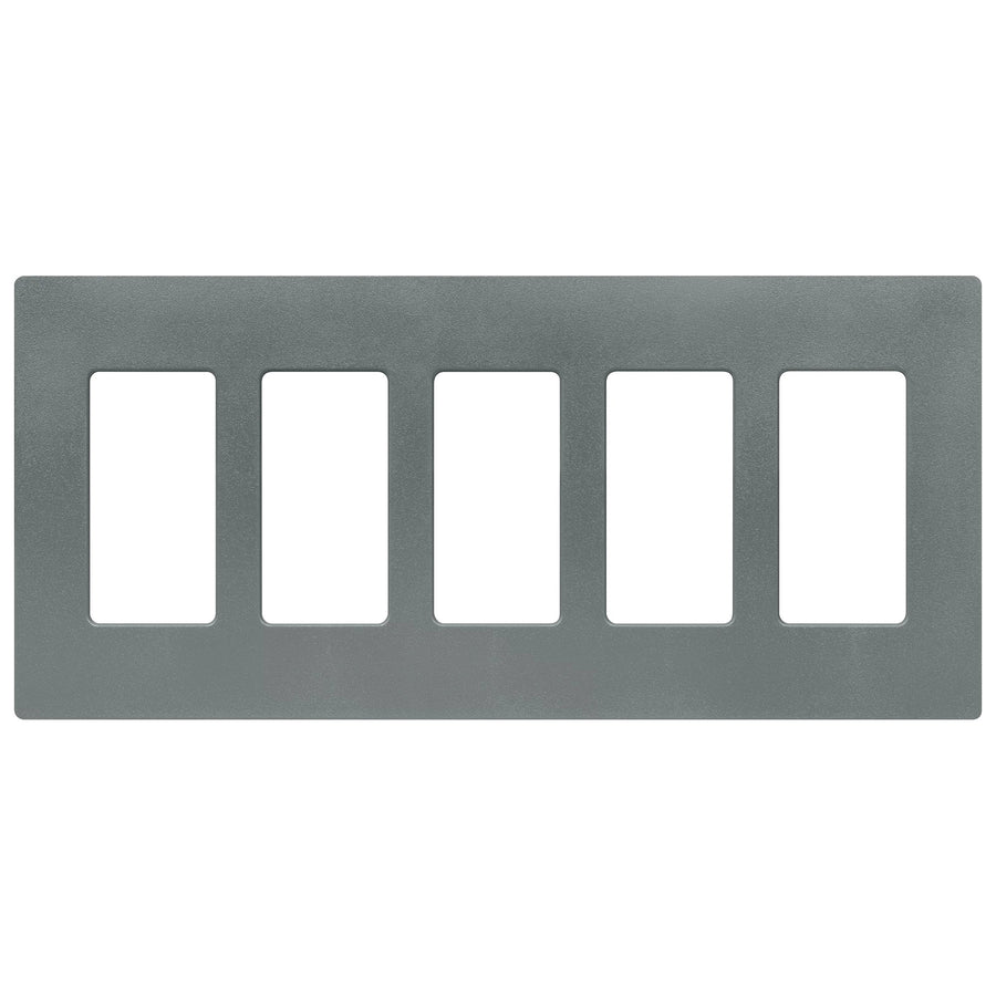 Lutron Claro Wallplate, 5-Gang, Satin Finish, Slate, SC-5-SL