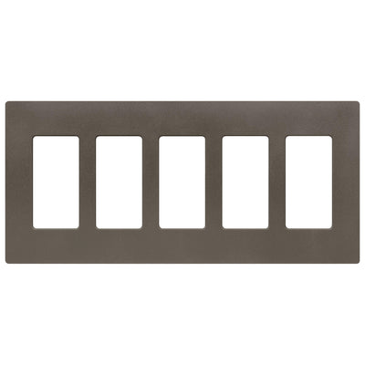 Lutron Claro Wallplate, 5-Gang, Satin Finish, Truffle, SC-5-TF