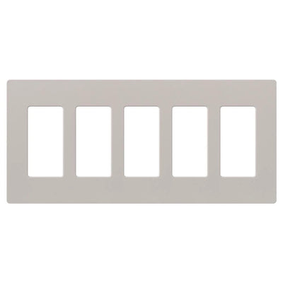 Lutron Claro Wallplate, 5-Gang, Satin Finish, Taupe, SC-5-TP