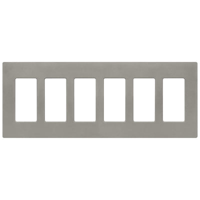 Lutron Claro Wallplate, 6-Gang, Satin Finish, Cobblestone, SC-6-CS