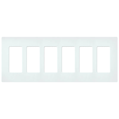 Lutron Claro Wallplate, 6-Gang, Satin Finish, Glacier White, SC-6-GL