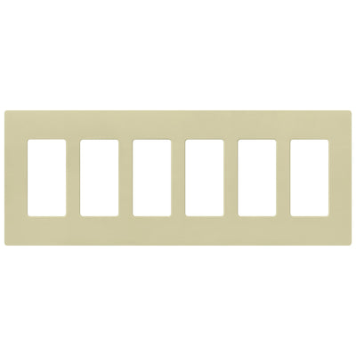 Lutron Claro Wallplate, Six-Gang, Satin Finish, Sage, SC-6-SA