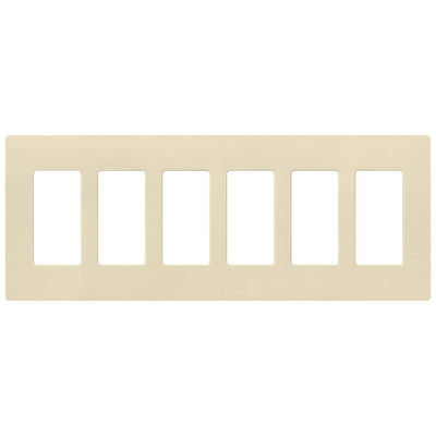Lutron Claro Wallplate, Six-Gang, Satin Finish, Sand, SC-6-SD