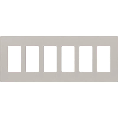 Lutron Claro Wallplate, 6-Gang, Satin Finish, Taupe, SC-6-TP