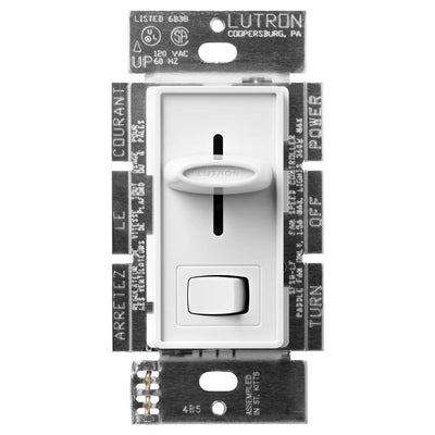 Lutron Skylark Quiet Dual Light/Fan Control, 360W Light, 1.5A Fan, 120V, White, SFSQ-LF-WH
