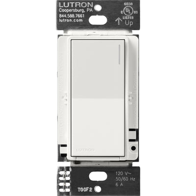 Lutron Sunnata Switch, 6A Lighting / 3A Motor, Single Pole/Multi Location, Architectural White, ST-6ANS-RW