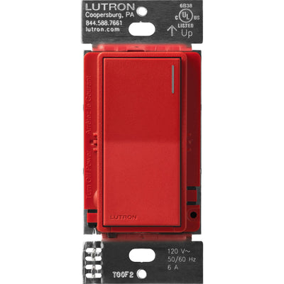 Lutron Sunnata Switch, 6A Lighting/3A Motor, Single Pole/Multi Location, Signal Red, ST-6ANS-SR