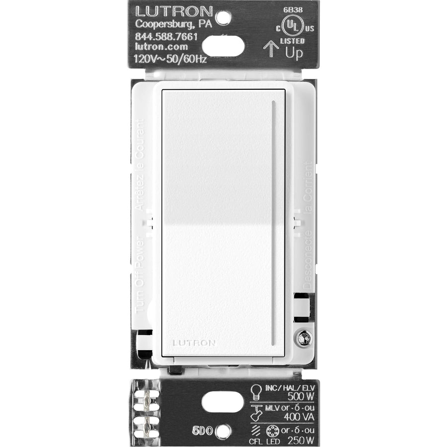 Lutron Sunnata PRO LED+ Touch Dimmer Switch, 250W LED/500W Incandescent, Phase Selectable, Brilliant White, ST-PRO-N-BW