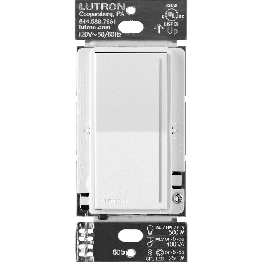 Lutron Sunnata PRO LED+ Touch Dimmer Switch, Phase Selectable, 250W LED/500W Incandescent, Snow, ST-PRO-N-SW