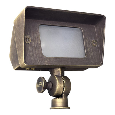 ABBA Lighting FPB01 Brass Flood Light, Broad Beam, Adjustable Bracket, Natural Brass