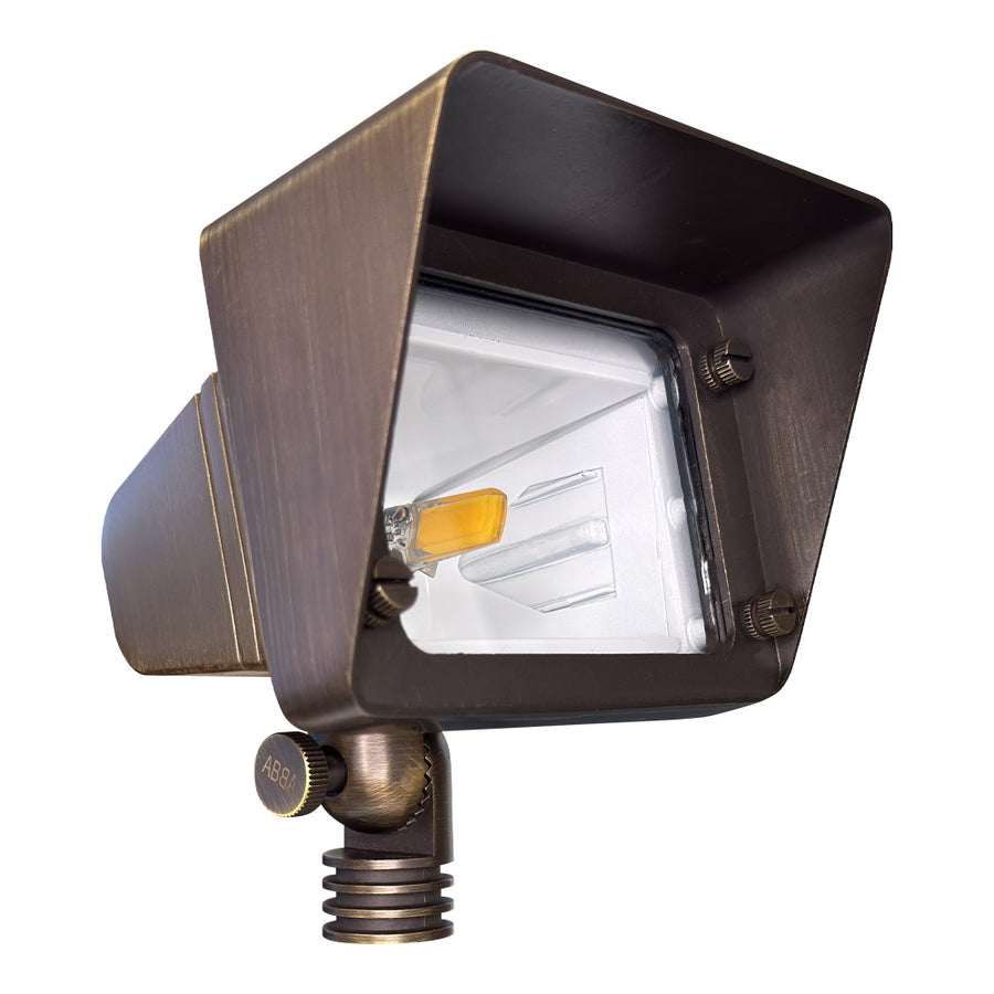 ABBA Lighting FPB05 Cast Brass Flood Light, Heavy-Duty, Natural Brass