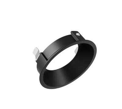 DMF Lighting Flangeless Round Trim, Downlight, Black + Mudplate, HCLTR4BKFL