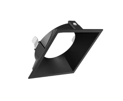 DMF Lighting Flangeless Square Trim, Downlight, Black + Mudplate, HCLTS4BKFL