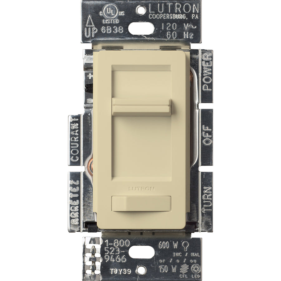 Lutron Lumea LED+ Dimmer Switch, No Neutral Required, 150W LED or 600W Inc/Hal, 120V, Single Pole/3-Way, LECL-153PH-IV, Ivory