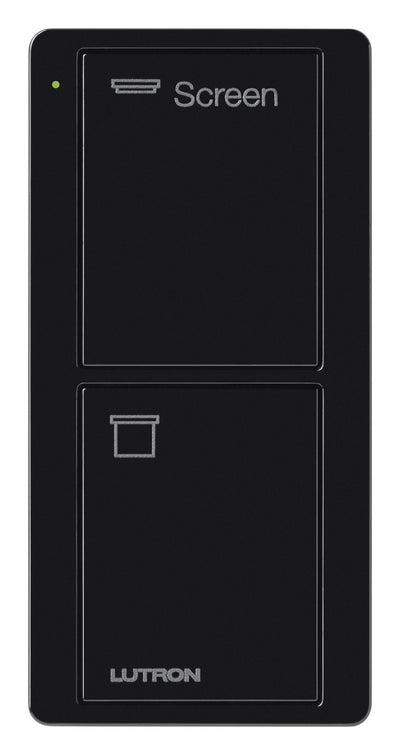 Lutron Pico 2-Button Smart Remote, Screen Display, Gloss Black, PJ2-2B-GBL-S08