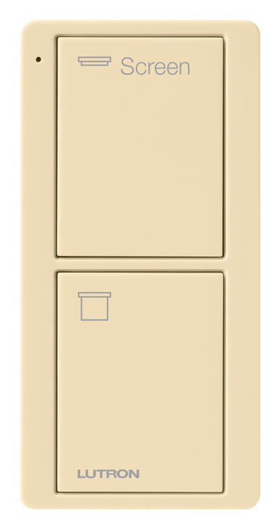 Lutron Pico 2-Button Smart Remote, Screen Display, Gloss Ivory, PJ2-2B-GIV-S08