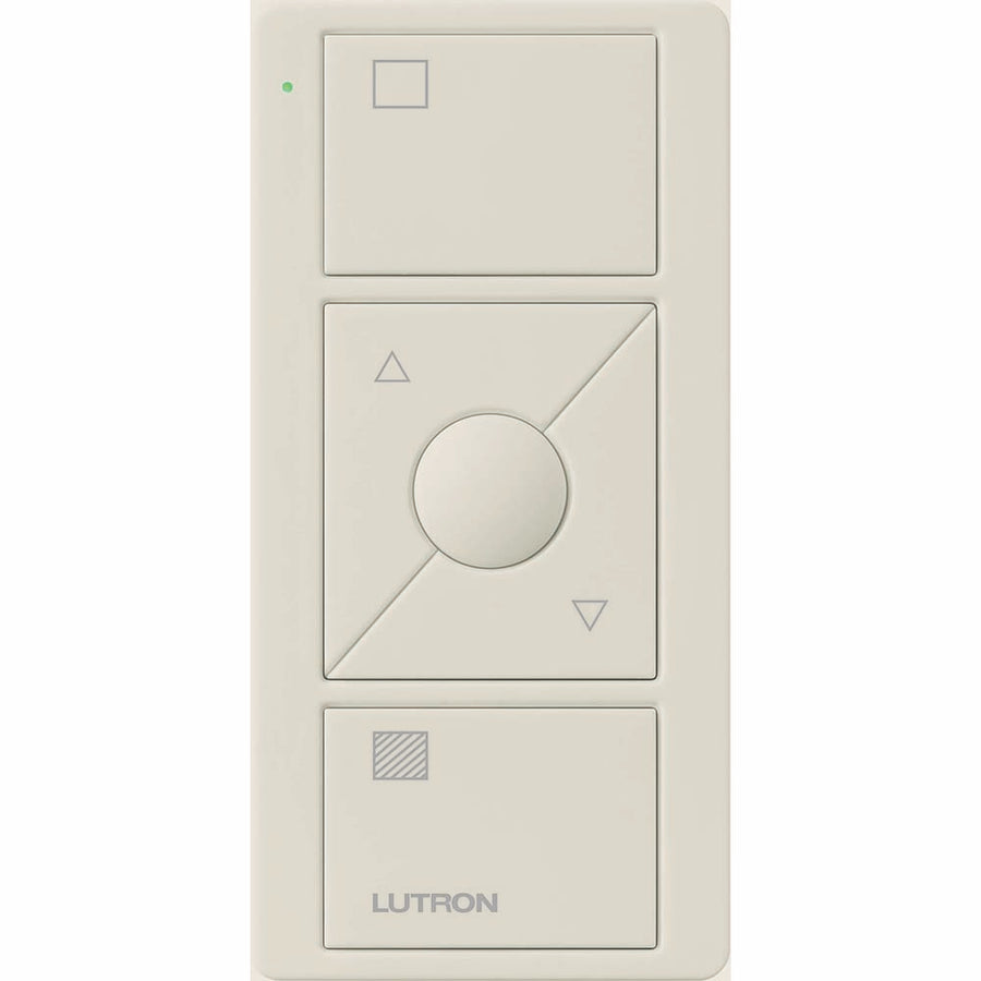 Lutron Pico 3-Button Smart Remote, Raise/Lower, Preset, Shade Icons, Light Almond, PJ2-3BRL-GLA-S01
