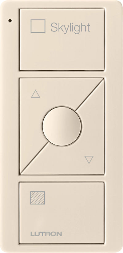 Lutron Pico 3-Button Raise/Lower Preset Remote, Skylight Icons, Light Almond, PJ2-3BRL-GLA-S06