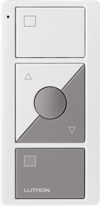Lutron Pico 3-Button Raise/Lower Preset Remote, Shade Icons, White/Gray, PJ2-3BRL-GWG-S01