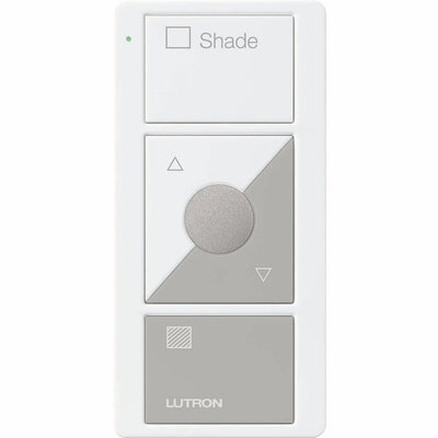 Lutron Pico 3-Button Raise/Lower Preset Remote, Shade Icons and Text, White/Gray, PJ2-3BRL-GWG-S02