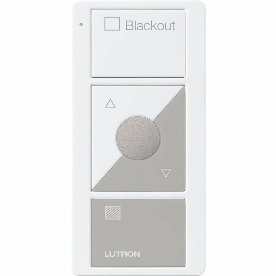 Lutron Pico 3-Button Raise/Lower Preset Remote, Blackout Icons and Text, White/Gray, PJ2-3BRL-GWG-S03