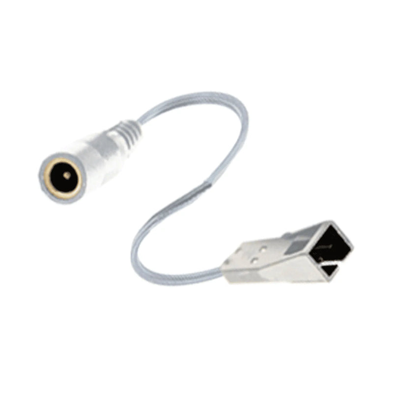 Westgate 6" Driver To Light Power Feed Cable For 12V Slim Pucks - White, PL12-PF-WH