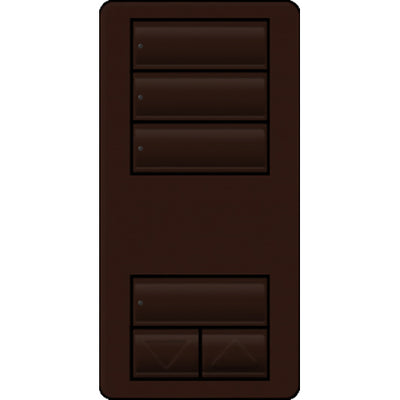 Lutron seeTouch LED+ Wall Keypad, Works with RA3 Systems, 3 Scene with 1 Raise/Lower, Neutral Required, 120V, RRD-W3S-BR, Brown