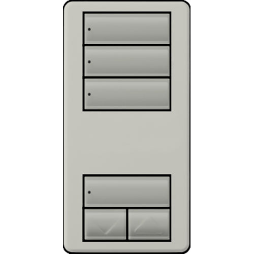 Lutron seeTouch LED+ Wall Keypad, Works with RA3 Systems, 3 Scene with 1 Raise/Lower, Neutral Required, 120V, RRD-W3S-PD, Palladium