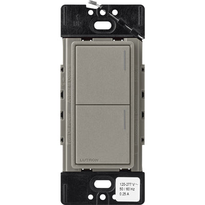 Lutron RadioRA 3 Sunnata RF Hybrid 2-Button Keypad, 120-277V, Cobble Stone, RRST-HN2B-CS