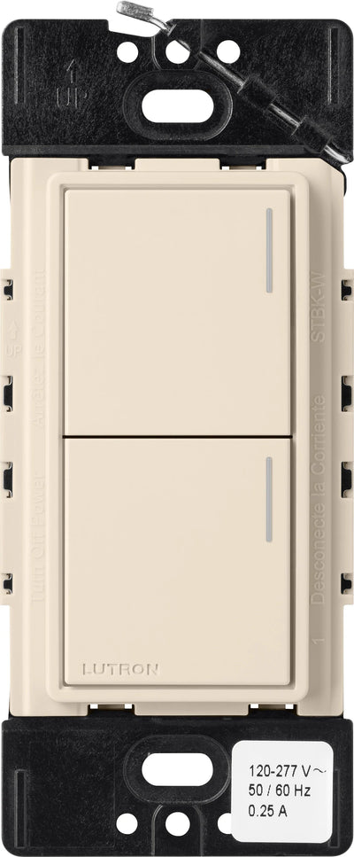 Lutron RadioRA 3 Sunnata RF Hybrid 2-Button Keypad, 120-277V, Light Almond, RRST-HN2B-LA