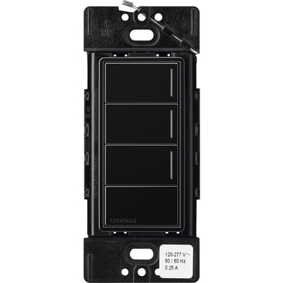 Lutron RadioRA 3 Sunnata RF Hybrid 3-Button Keypad, Raise/Lower, 120-277V, Black, RRST-HN3RL-BL