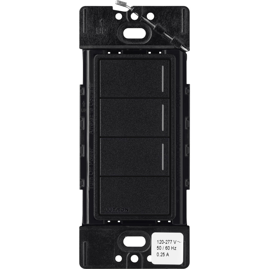 Lutron RadioRA 3 Sunnata RF Hybrid 3-Button Keypad, Raise/Lower, 120-277V, Midnight, RRST-HN3RL-MN