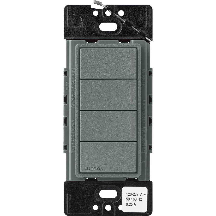 Lutron RadioRA 3 Sunnata RF Hybrid 3-Button Keypad, Raise/Lower, 120-277V, Slate, RRST-HN3RL-SL