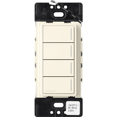 Lutron RadioRA 3 Sunnata RF Hybrid 4-Button Keypad, 120-277V, Biscuit, RRST-HN4B-BI