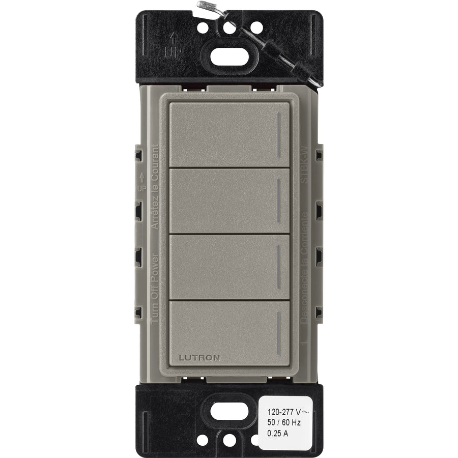 Lutron RadioRA 3 Sunnata RF Hybrid 4-Button Keypad, 120-277V, Cobble Stone, RRST-HN4B-CS