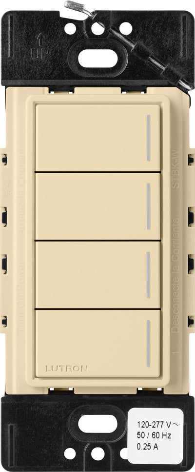 Lutron RadioRA 3 Sunnata RF Hybrid 4-Button Keypad, 120-277V, Ivory, RRST-HN4B-IV