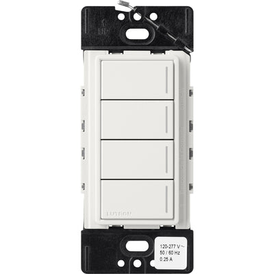 Lutron RadioRA 3 Sunnata RF Hybrid 4-Button Keypad, 150W LED, Architectural White, RRST-HN4B-RW