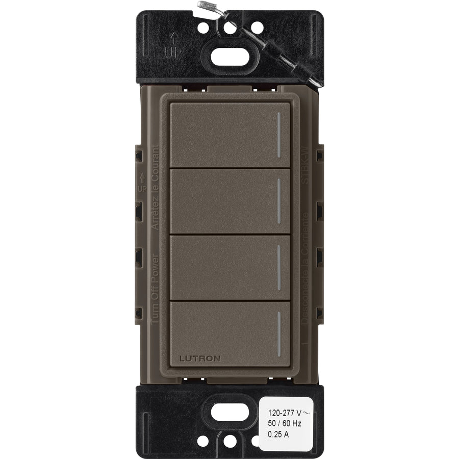 Lutron RadioRA 3 Sunnata RF Hybrid 4-Button Keypad, 150W LED, Truffle, RRST-HN4B-TF