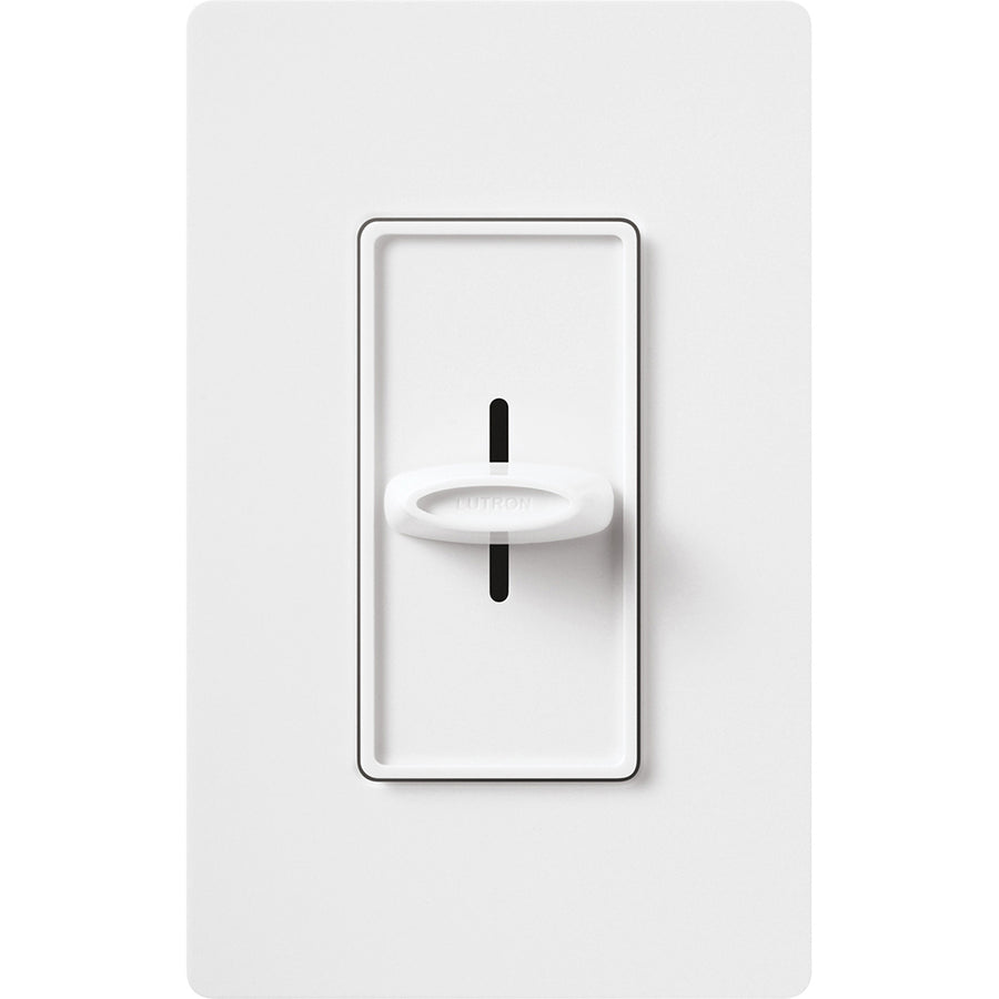 Lutron Skylark Slide-to-Off Dimmer, 1000W, Incandescent/Halogen, 120V, White, S-1000-WH
