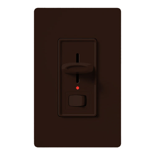 Lutron Skylark Dimmer, 1000W, Preset, Locator Light, Brown, S-10PNL-BR