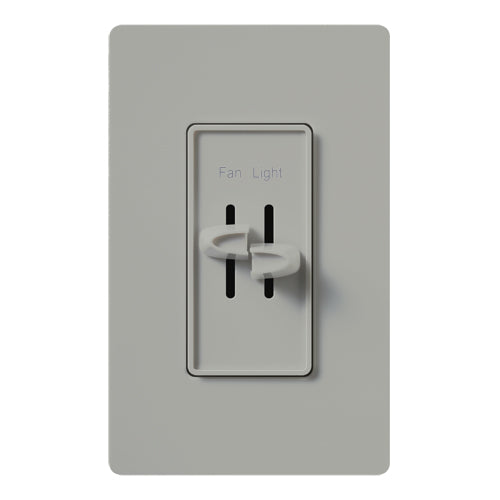 Lutron Skylark Dual Fan/Light Control, 300W, 120V, Fully Variable, Gray, S2-LF-GR